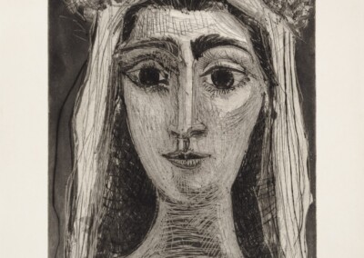 Jacqueline en mariée, de face