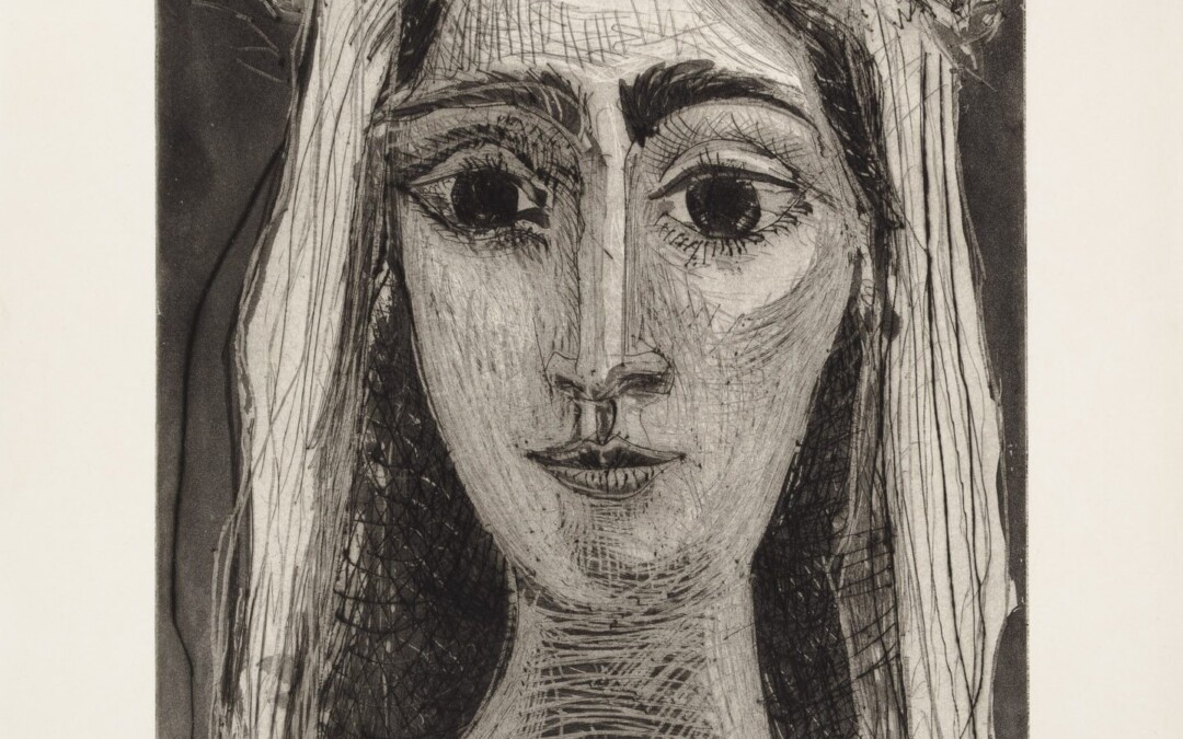 Jacqueline en mariée, de face