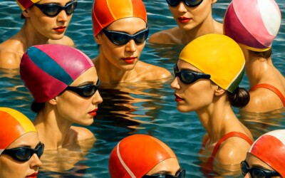 Women With Swimming Caps